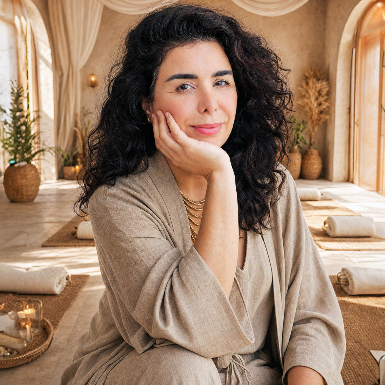MOUNIA PORTRAIT IN VIRTUAL YOGA STUDIO WEB OPTIMZ